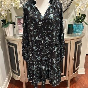 CE CE Floral Black Dress